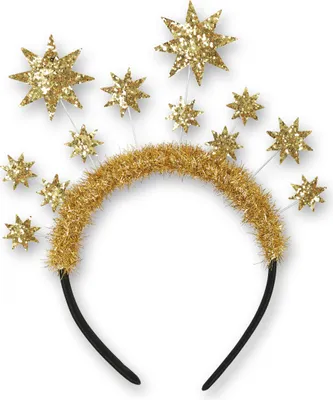 Produktbild von narrenwelt narrenwelt narrenwelt Haarreif Glitzersterne gold Heiligenschein Sterne Engel Goldengel Weihnachten Accessoires, 57116