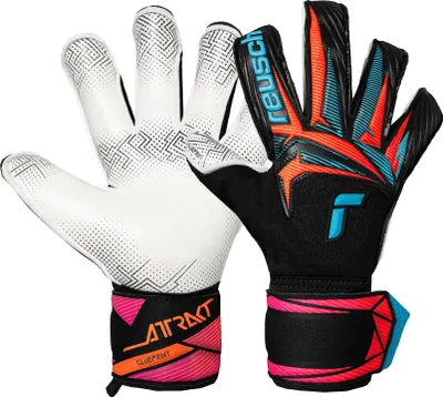 Obrázok produktu pre Rukavice pre brankárov Reusch Attrakt Advance Evolution Glueprint s priedušnými sieťovanými vložkami 7090 čierna/aqua modrá/oranžová 9