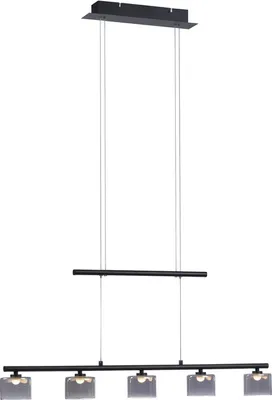 Produktbild von Paul Neuhaus LED Pendelleuchte HYDRA höhenverstellbar, Glasschirme klassisch schwarz Wohnzimmer, Esszimmer, Küche