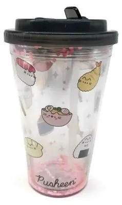 Zdjęcie produktu dla Kubek ze słomką i pokrywką Pusheen Sushi Cat - Puckator