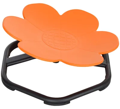 Produktbild von Sensorischer Kinderdrehstuhl Blumenform rutschfeste Stahlbasis Balance Training Kunststoff Orange 55 x 55 x 26 cm 3-6 Jahre