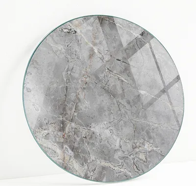 Produktbild von Bedruckte Glas Tischplatte Fi 80 cm – Glasplatte mit Motiv – Esstischplatte bedruckt – Sicherheitsglas mit Druck – Tischplatte Ersatz – pflegeleicht – modern – dekorativ – Motivglas – Glastisch modern – Glasplatte Kunst – Glastischplatte Nachbildung –  Muster aus Naturmarmor
