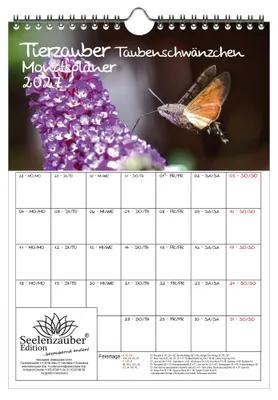 Produktbild von Tierzauber Taubenschwänzchen Planer DIN A4 Kalender für 2027 - Seelenzauber