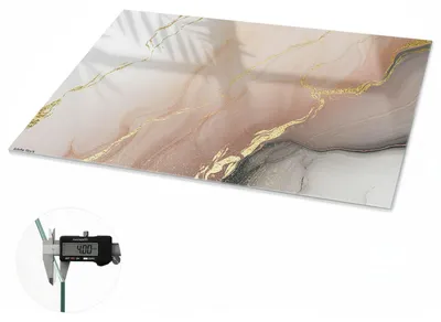 Produktbild von Glas Tischplatte 120x60 cm – Tischauflage aus gehärtetem Glas – Glasplatte für Esstisch – Küchentischplatte aus Glas – Tischschutz Glas modern – Dekorative Glasplatte – Pflegeleichte Glastischplatte – Sicherheitsglas Tischplatte – Abstrakte Eleganz, KI-generiertes Bild