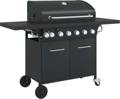 Produktbild von vidaXL Gasgrill mit 7 Flammen Schwarz Pulverbeschichteter Stahl