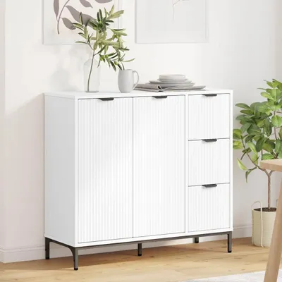 Obrázek produktu pro vidaXL Příborník se zásuvkami Bílý 89,5 x 33 x 82 cm Materiál na bázi dřeva