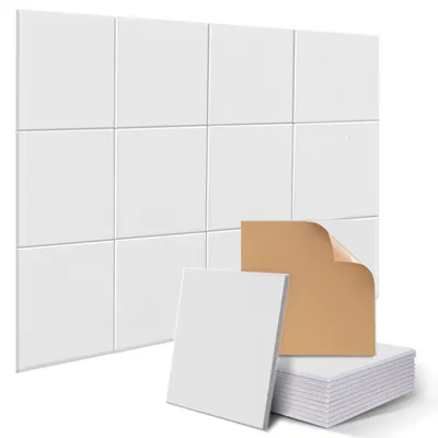 Immagine prodotto di Pannelli acustici 30 x 30 x 1 cm, 12 pezzi, autoadesivi, bianchi, per ufficio
