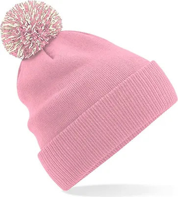 Immagine prodotto di Beechfield B450 | Snowstar Beanie Cappello invernale - Colore: Dusky Pink/Off White - Taglia: Unica
