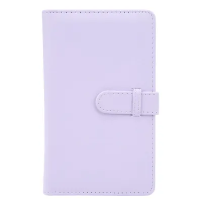Productafbeelding van Mini fotoalbum van 3 inch met 108 vakjes – Iris paars – Polyurethanleer album voor foto's, bioscoopkaartjes en visitekaartjes