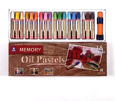 Produktbild von Öl Pastellkreide | Ø 1 cm, 7,4 cm, 18 Farben Set | Ölkreiden