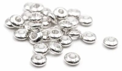 Produktbild von Vintageparts Zwischenperlen schlicht Messing silberfarben 5 mm, 30 Stück
