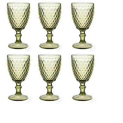Produktbild von Vintage Weinglas 6 Teile Set Glasnetz grün