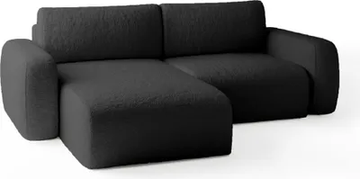 Produktbild von FEDVE Ecksofa Varde MINI L Form Universell Sofa Schlaffunktion Bettkästen Sofagarnitur Schwarz (Anthology 19)