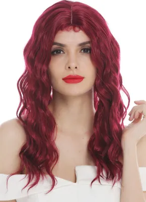 Produktbild von WIG ME UP Perücke lang wellig Mittelscheitel Granatrot VK-9-39