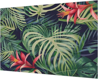 Zdjęcie produktu dla Tapeta ścienna – tapeta dekoracyjna do salonu – folia tapetowa do dekoracji ścian – 152 x 104 cm – egzotyczne rośliny