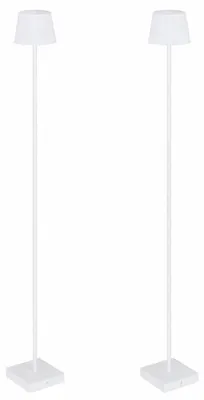 Produktbild von 2x LED Stehleuchte, Touchdimmer, USB, CCT, weiß, IP44, H 120 cm