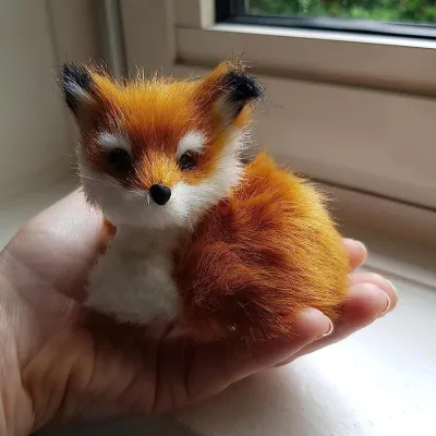Imagen del producto de Peluche de zorro, realista, de aproximadamente 30 cm, ideal para la decoración de dormitorios