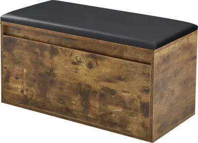Produktbild von Sitzbank 'Degerfors' mit Schublade 80 x 39 x 45 cm Eiche dunkel/Schwarz
