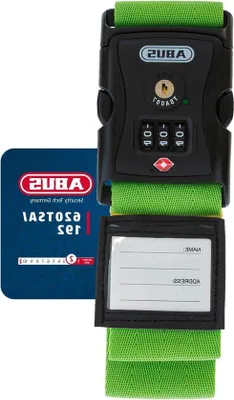 Image de Sangle pour valise avec serrure TSA - Sangle pour valise à code - D'une seule pièce - Verte