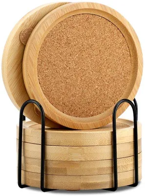 Image de Sous-verres en bambou ronds, 11 cm