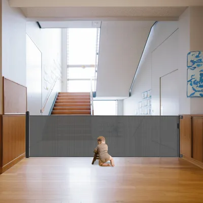 Produktbild von ROSEJANE Türschutzgitter Ausziehbar, Treppenschutzgitter für Babys und Haustiere, Sicherheitsgitter für Innen- und Außenbereich, Schwarz, 300 cm