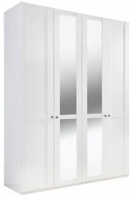 Produktbild von Kleiderschrank Newport Drehtürenschrank 4-türig 180x58x208cm weiß Spiegel