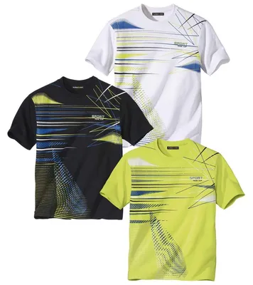Produktbild von Atlas For Men - T-Shirt für Herren(3er-Pack) AF1998 (5XL) (Schwarz/Limone/Weiß)