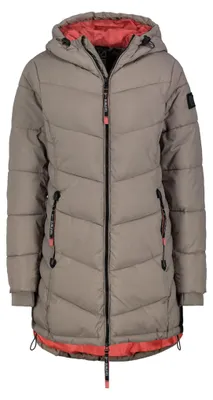 Produktbild von Sublevel Damen Winterjacke Stepp-Mantel mit Kapuze lang & tailliert, Outdoorjack