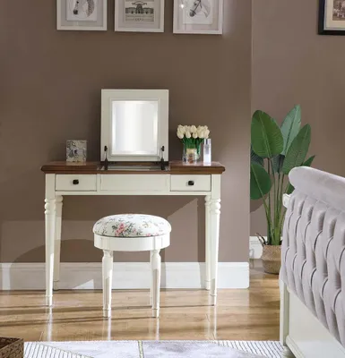 Image de Coiffeuse Miroir Luxe Console Chambre Table Console Bois Nouveau
