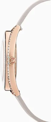 Image de Swarovski Crystalline Aura Uhr, Schweizer Produktion, Lederarmband, Grau, Roségoldfarbenes Finish CRYSTALLINE AURA LS GRAY/WHT/PRO 5519450