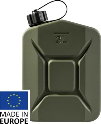 Produktbild von BW® Proper Kraftstoffkanister Metall Benzinkanister 2 Liter - Olivgrün Bronzegrün RAL 6031-F9 - Hergestellt in Europa