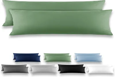Productafbeelding van Zijslaapkussen, overtrek 40 x 145 cm, set van 2, hoofdkussenslopen - microvezel, kussenhoes voor kussens, kussenslopen met lipsluiting, 40 x 145 cm