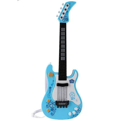 Produktbild von Multifunktionale Kinderbassgitarre, Spielzeug, leichtes Musikinstrument, blau