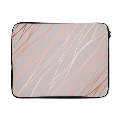 Produktbild von MuchoWow® Laptop Hülle 17 Zoll Laptoptasche Marmor - Rosa - Roségold - Muster - Zipper - Schutzabdeckung