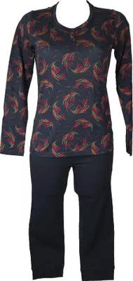 Produktbild von EMPORIO ARMANI Damen Schlafanzug Langarm Jersey Caprihose Sommer Baumwolle Artikel 163540 5P266 PYJAMAS, ITA S - CN 165 / 70, Cotone 100%