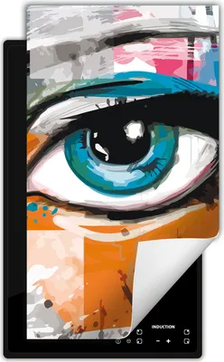 Produktbild von DarHaus Herdabdeckplatte 1 teilig 30x52 cm Anti Rutsch Matte Aufrollbar, Bild - Auge