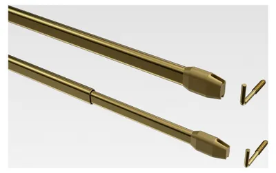 Produktbild von Vitragestangen/Scheibenstangen Messing farbig (8 Stück), ausziehbar 40-60 cm