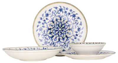 Zdjęcie produktu dla Zestaw naczyń Kütahya Porselen (duży) – Tile Legacy – 24 elementy – dla 6 osób – porcelana