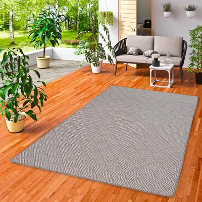 Produktbild von In- und Outdoor Teppich Beidseitig Newport Grau Weiss, Größe:160x200 cm