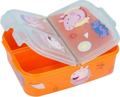 Produktbild von Peppa Wutz Pig George Premium Lunchbox Brotdose Frühstücks-Box Vesper-Dose mit 3 Fächern (Brotdose)