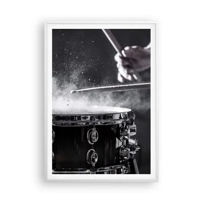 Produktbild von Gerahmtes Poster - Weißer Rahmen - Trommel Staub Trommel - 70x100 cm - Wand Bild - Wanddeko - Wandbilder - Kunstposter - Wandposter - Bilderrahmen - Bilder - Kunstdruck - Wandbild - P2WPA70x100-4313