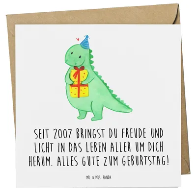 Produktbild von Mr. & Mrs. Panda Klappkarte 2007 Geburtstag - Weiß - Geschenk, Geburtstagsgeschenk, Geburtsjahr, Grußkarte, Jubiläum, faltkarte, anlasskarte, unvergessliche Augenblicke