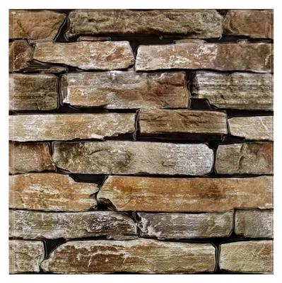 Produktbild von 3D Wandpaneele Steinoptik Selbstklebend - Dunkelbraun - 30 x 30 cm - 10 Stück