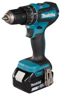 Produktbild von Makita DHP485RTJ Akku-Schlagbohrschrauber 18V, inkl. 2x 5,0Ah Akku und Netzteil