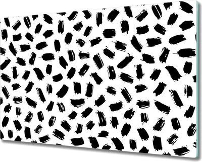 Produktbild von Glas-Herdabdeckplatte Glaskeramikkochfeld-Abdeckung Spritzschutz - 80x52 cm - Schwarz-Weiß Flecken