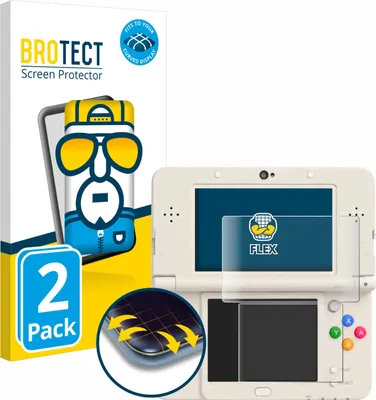 Produktbild von 2x BROTECT Fullscreen Schutzfolie für Nintendo New 3DS Displayschutz Folie Fullcover Klar Transparent