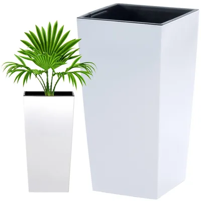 Produktbild von DTU24 Hoher quadratischer Blumentopf Weiß 75cm
