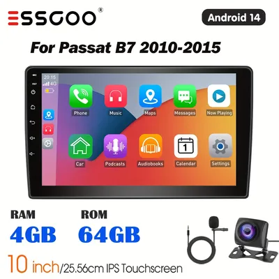 Imagen del producto de Reproductor multimedia Android para automóvil - Radio de 2-DIN - Sistema de navegación - Reproductor con pantalla táctil - Manos libres Bluetooth