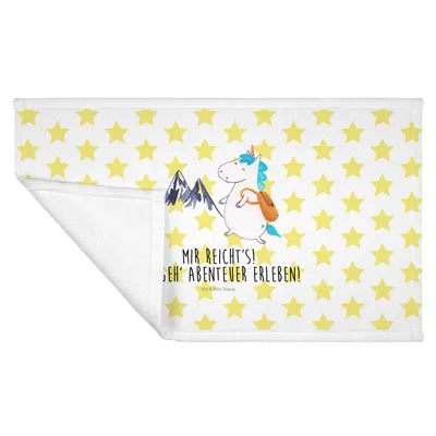 Produktbild von Mr. & Mrs. Panda Handtuch Einhorn Bergsteiger - Weiß - Geschenk, Weltreise, Reisen, kleines, Einhörner, Frotteehandtuch, Unicorn, Flauschtuch, gesichtstuch, Abenteuer