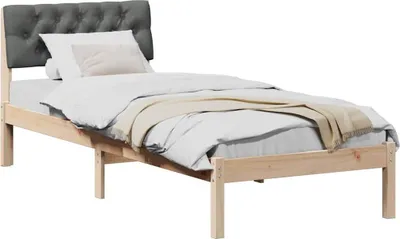 Obrázek produktu pro Rám postele s čelo hnědá a tmavě šedá 75 x 190 cm
